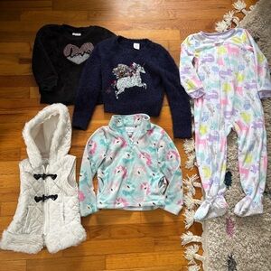 Kids' Clothing Bundle with Unicorn and Heart Designs